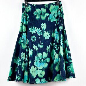 Jones New York Signature Petite Lined Floral Cotton Skirt Size 4P